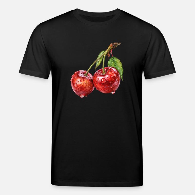 cherry - Stanley/Stella CREATOR Unisex Organic T-Shirt - black