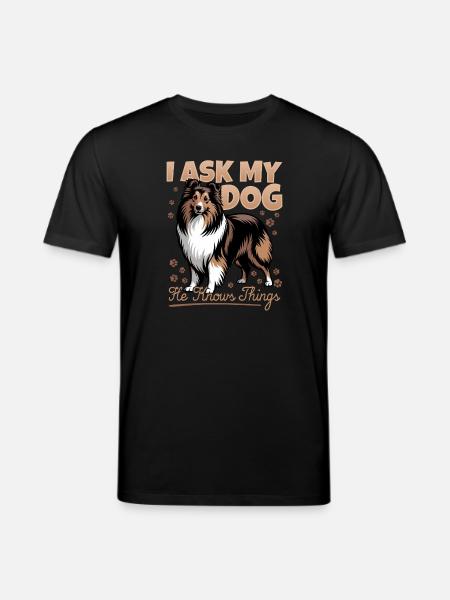 Shetland Sheepdog Sheltie Dog Breed - Stanley/Stella CREATOR Unisex Organic T-Shirt - black