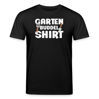 Garten Buddel Shirt Gartenliebe Werkzeug Fun - Stanley/Stella Unisex Bio-T-Shirt CREATOR  - Schwarz - Vorne - Alina (178cm) & Michal (187cm)