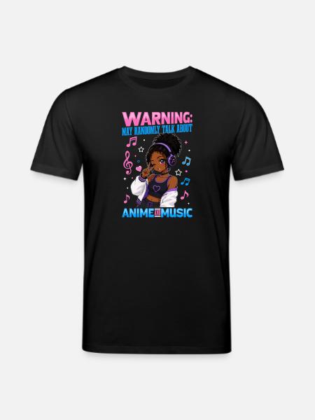 Anime and Music Chibi Black Girl - Stanley/Stella CREATOR Unisex Organic T-Shirt - black