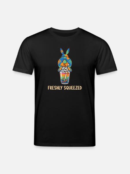 Cute Bunny Funny Boba Bubble Tea - Stanley/Stella CREATOR Unisex Organic T-Shirt - black