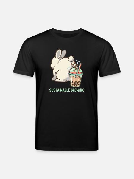 Cute Bunny Funny Boba Bubble Tea - Stanley/Stella CREATOR Unisex Organic T-Shirt - black