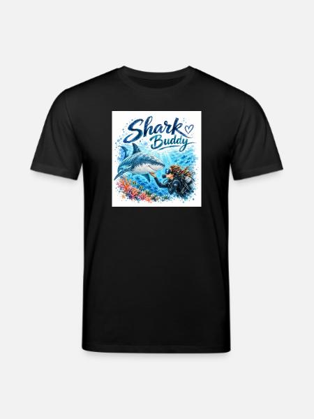 Shark Buddy Underwater Friend - Stanley/Stella CREATOR Unisex Organic T-Shirt - black