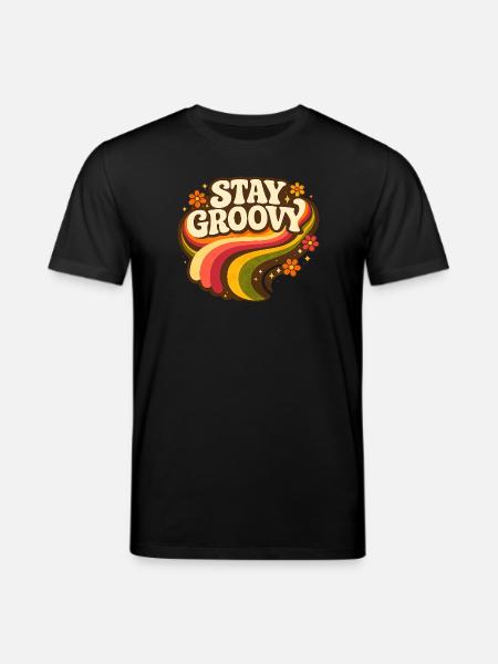 Stay Groovy Rainbow - Stanley/Stella Unisex Bio-T-Shirt CREATOR - Schwarz