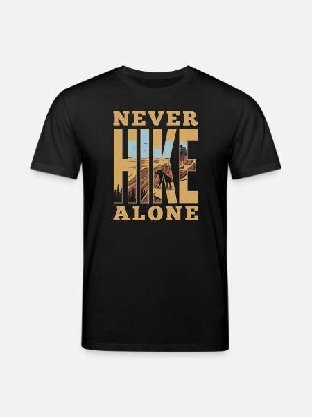 Mountains - Never Hike Alone - Stanley/Stella CREATOR Unisex Organic T-Shirt - black