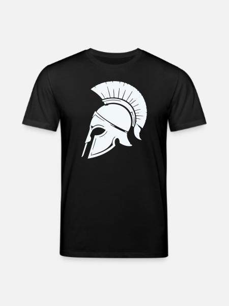 Spartan Helmet Guard Graphic Blue - Stanley/Stella CREATOR Unisex Organic T-Shirt - black