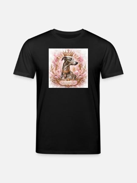 Royal Greyhound Portrait with Crown - Stanley/Stella CREATOR Unisex Organic T-Shirt - black