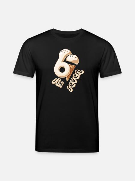 67 Sixth Birthday IceCream Cone - Stanley/Stella CREATOR Unisex Organic T-Shirt - black