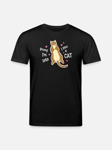 Undskyld, jeg er forsinket, jeg så en kat - Stanley/Stella CREATOR økologisk unisex-T-shirt - sort