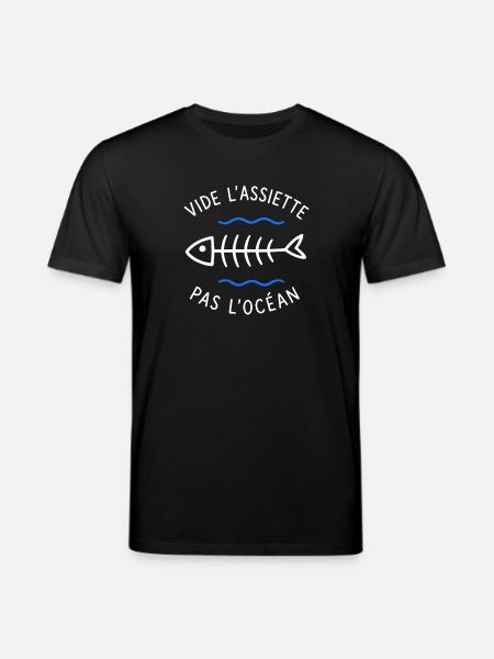 Videz l'assiette, pas l'océan - T-shirt bio CREATOR Stanley/Stella Unisexe - noir