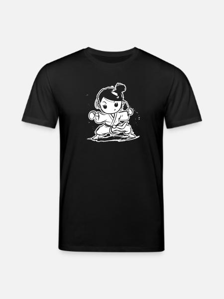 Karate Mädchen Cartoon Look - Stanley/Stella Unisex Bio-T-Shirt CREATOR  - Schwarz