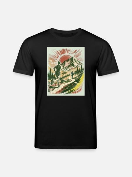 Trailer und Wanderer Retro Design - Stanley/Stella Unisex Bio-T-Shirt CREATOR  - Schwarz