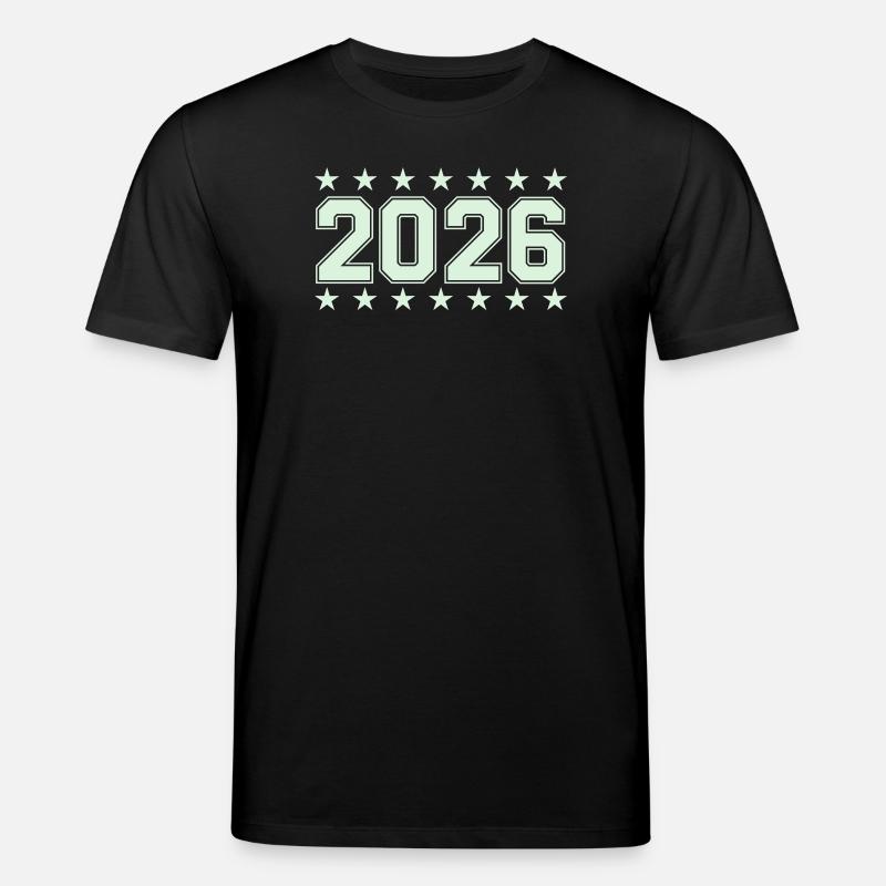 2026 Retro Blockschrift mit Sternen - Stanley/Stella Unisex Bio-T-Shirt CREATOR - Schwarz