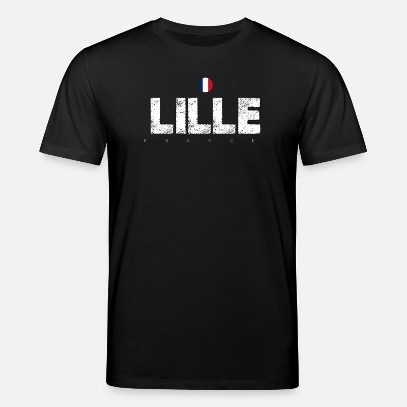 Lille Frankreich Distressed Typografie - Stanley/Stella Unisex Bio-T-Shirt CREATOR  - Schwarz