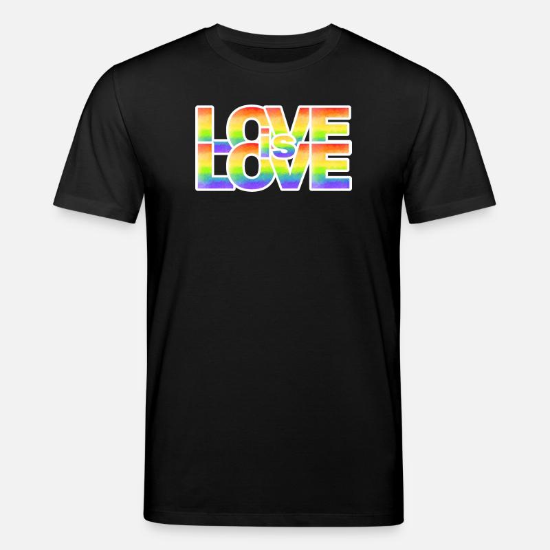 Regenbogen Liebe Schriftzug - Stanley/Stella Unisex Bio-T-Shirt CREATOR  - Schwarz