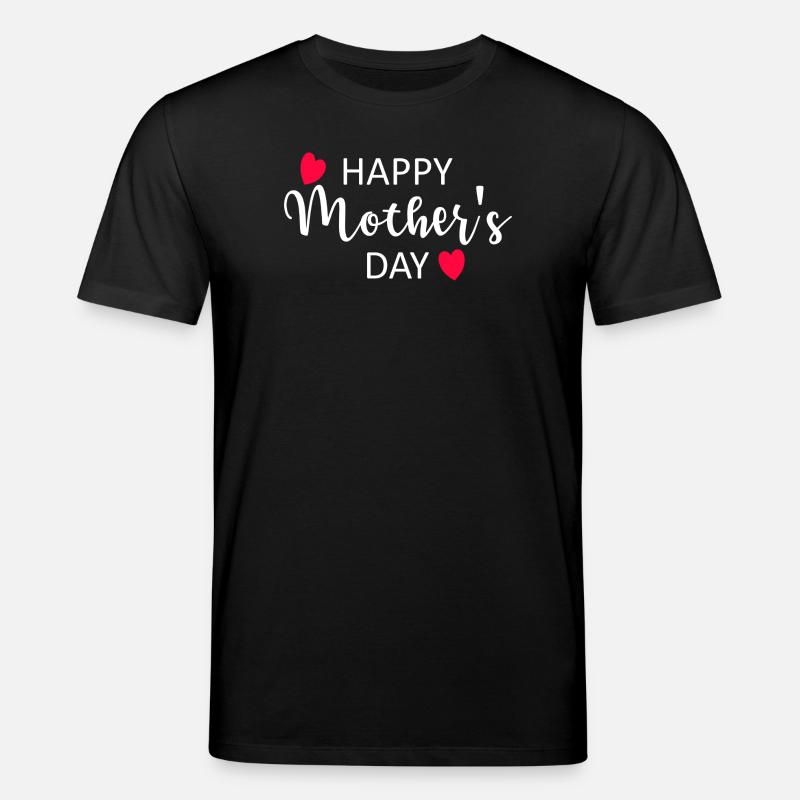 Happy Mother's Day Script Hearts - Stanley/Stella CREATOR Unisex Organic T-Shirt - black