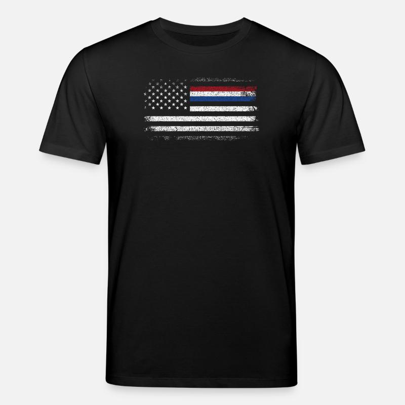 Drapeau américain robuste avec accent bleu - T-shirt bio CREATOR Stanley/Stella Unisexe - noir