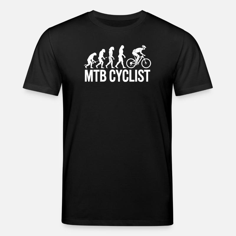 Evolution einer MTB-Radfahrer-Silhouette - Stanley/Stella Unisex Bio-T-Shirt CREATOR  - Schwarz