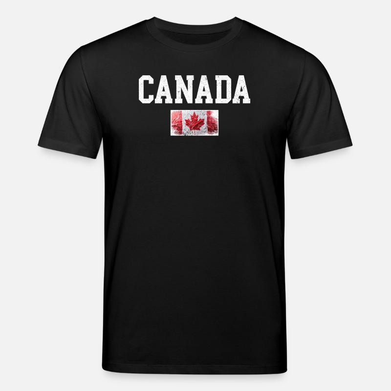 Distressed Canada Maple Flag - Stanley/Stella CREATOR Unisex Organic T-Shirt - black