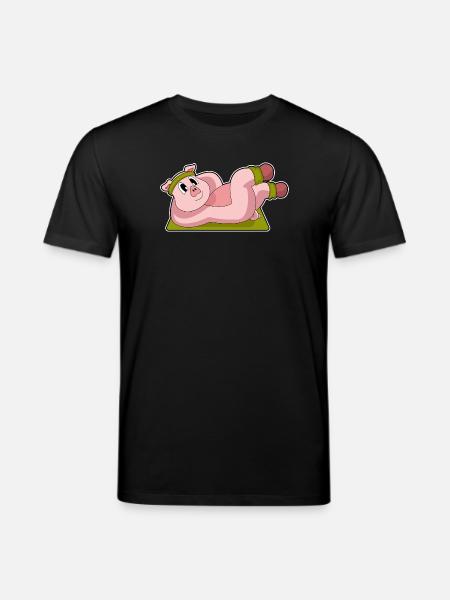Pig Abdominal Workout Bodybuilding - Stanley/Stella CREATOR Unisex Organic T-Shirt - black