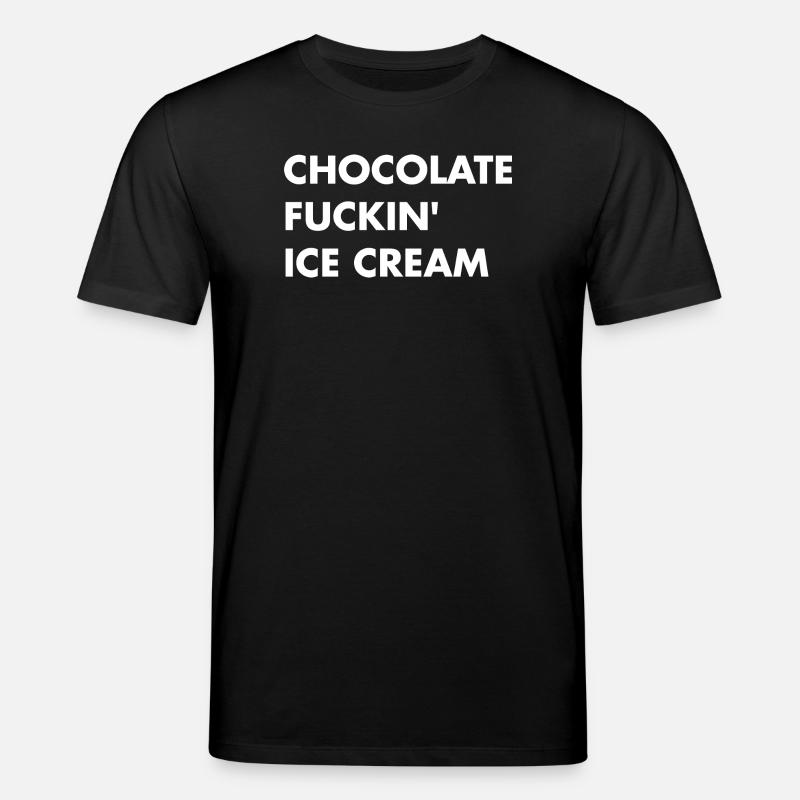 Glace au chocolat - lettrage blanc - T-shirt bio CREATOR Stanley/Stella Unisexe - noir
