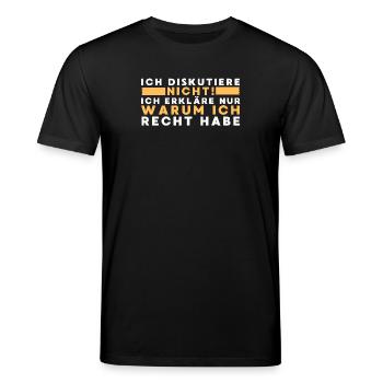 Ich diskutiere nicht ich erkläre nur - Stanley/Stella Unisex Bio-T-Shirt CREATOR  - Schwarz - Vorne - Alina (178cm) & Michal (187cm)