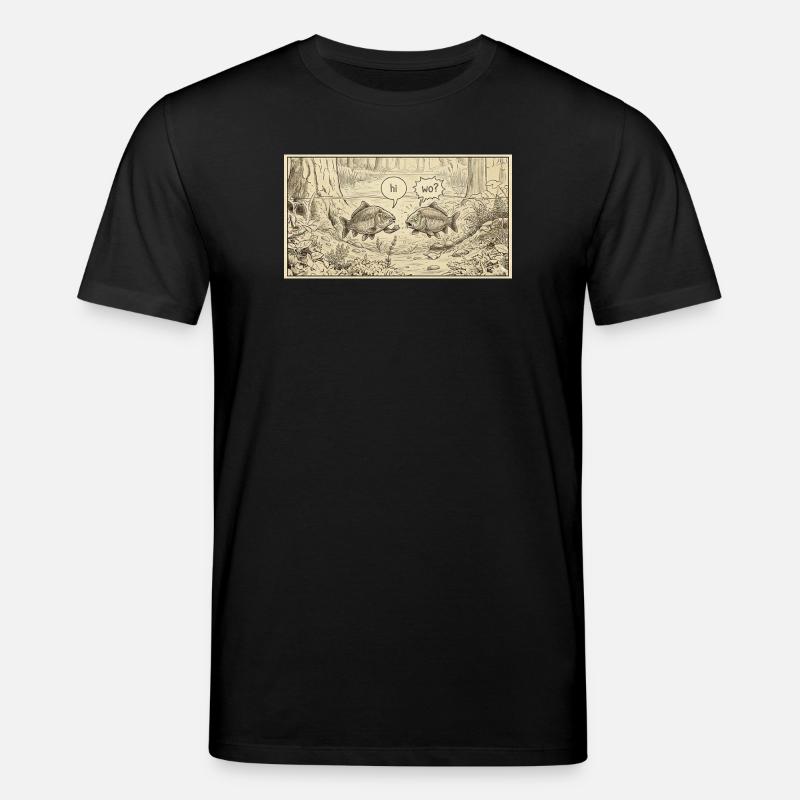 Fischgespräch im Teich - Stanley/Stella Unisex Bio-T-Shirt CREATOR - Schwarz