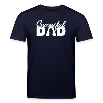 Successful Dad Silhouette Bold Typography Art - Stanley/Stella CREATOR Unisex Organic T-Shirt - navy - Front