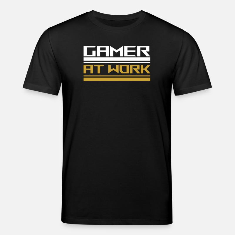 Gamer at work white - Stanley/Stella Unisex Bio-T-Shirt CREATOR  - Schwarz