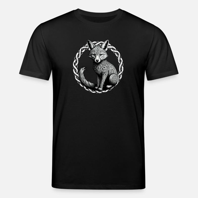Fuchs mit keltischem Knoten 01 - Stanley/Stella Unisex Bio-T-Shirt CREATOR  - Schwarz
