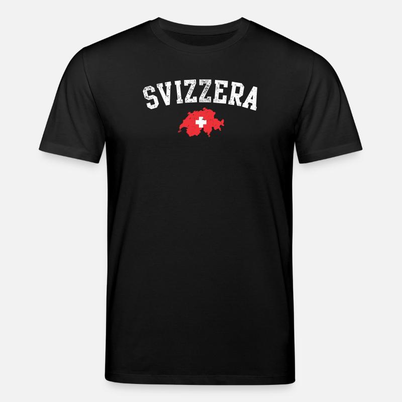 Swiss Map Emblem Crest - Stanley/Stella CREATOR Unisex Organic T-Shirt - black
