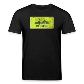 Rügen Vintage Schild - Stanley/Stella Unisex Bio-T-Shirt CREATOR  - Schwarz - Vorne - Alina (178cm) & Michal (187cm)