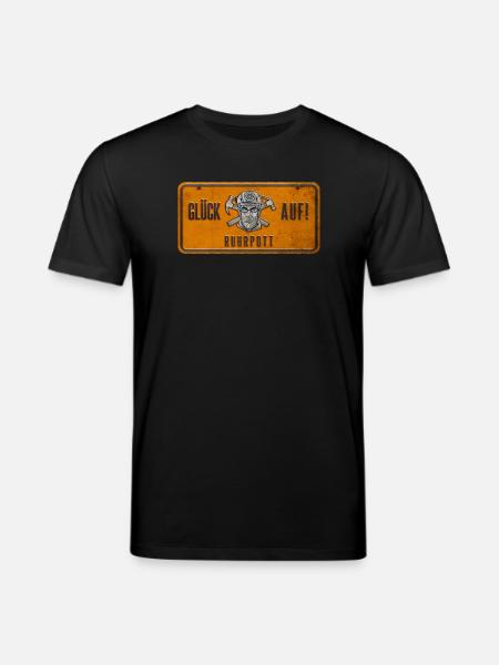 Glück auf Ruhrpott Schild - Stanley/Stella Unisex Bio-T-Shirt CREATOR  - Schwarz