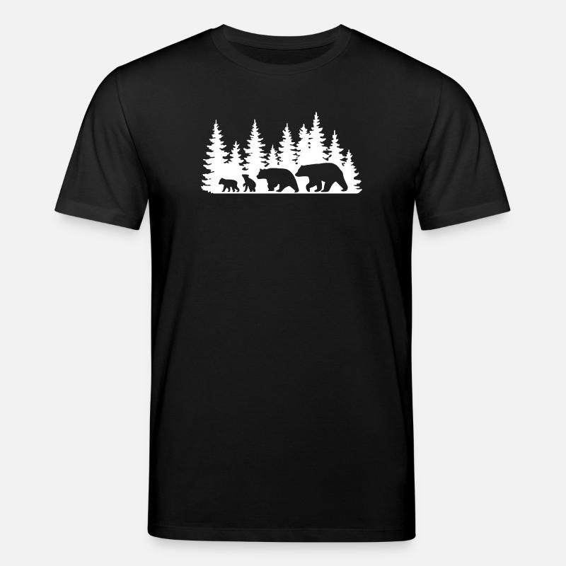 Silhouette Wald Tierwelt Design - Stanley/Stella Unisex Bio-T-Shirt CREATOR - Schwarz