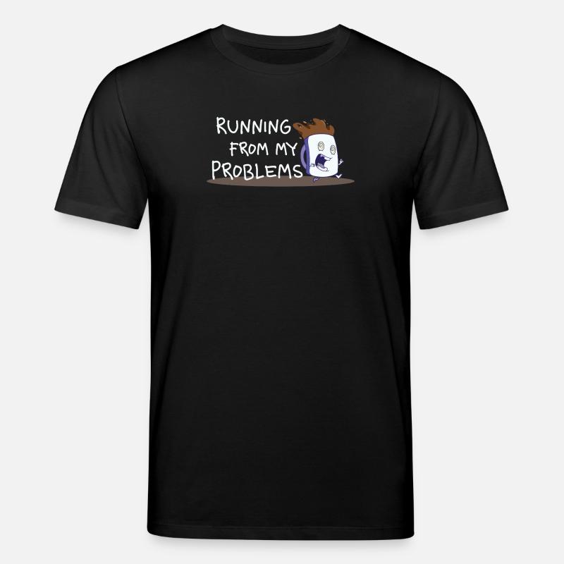 Running from My Problems – Kaffee Cartoon - Stanley/Stella Unisex Bio-T-Shirt CREATOR - Schwarz