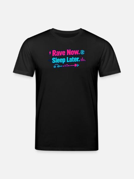 Rave Now, Sleep Later Neon Arrow - Stanley/Stella CREATOR Unisex Organic T-Shirt - black
