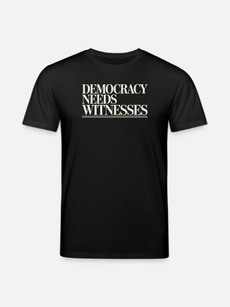 Democracy Needs Witnesses Press Freedom - Stanley/Stella CREATOR Unisex Organic T-Shirt - black