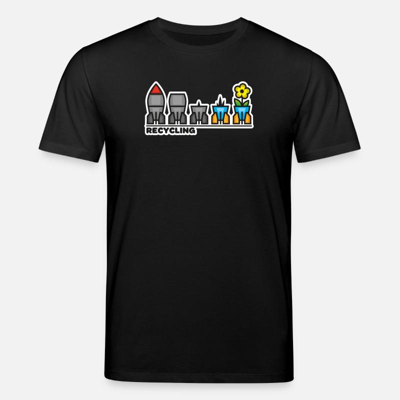 guerre, paix, fleur - T-shirt bio CREATOR Stanley/Stella Unisexe - noir