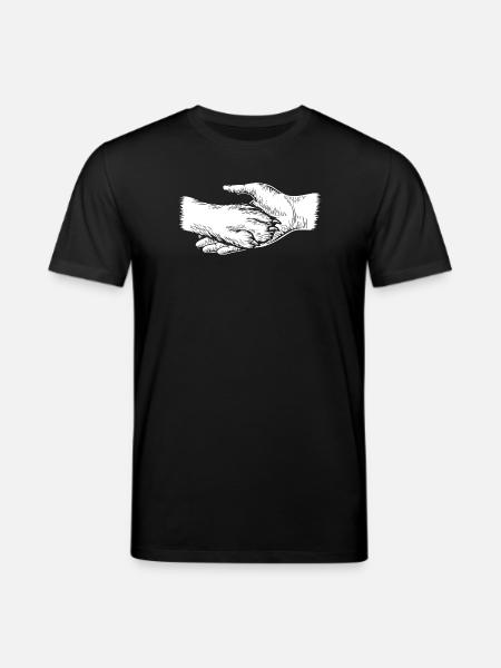 Chien et maître - Silhouette de main et de patte - T-shirt bio CREATOR Stanley/Stella Unisexe - noir