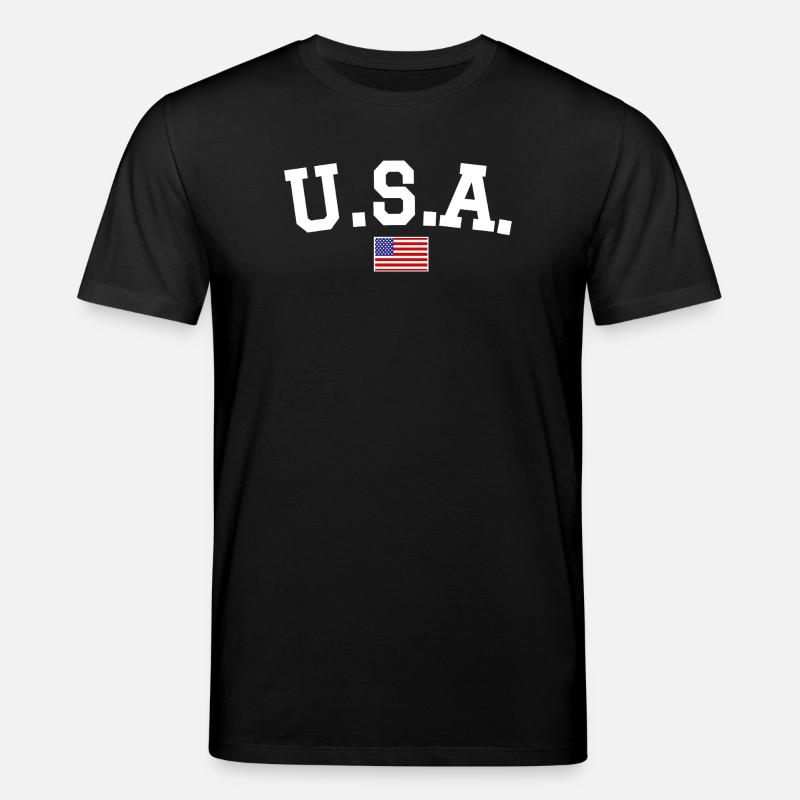 Drapeau américain Blanc - T-shirt bio CREATOR Stanley/Stella Unisexe - noir