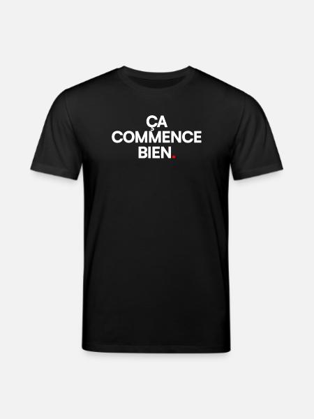 ÇA COMMENCE BIEN | Expression humour minimal - T-shirt bio CREATOR Stanley/Stella Unisexe - noir