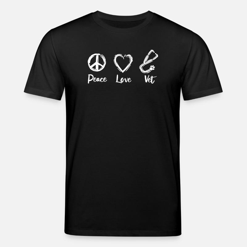 Vétéran Peace Love - T-shirt bio CREATOR Stanley/Stella Unisexe - noir