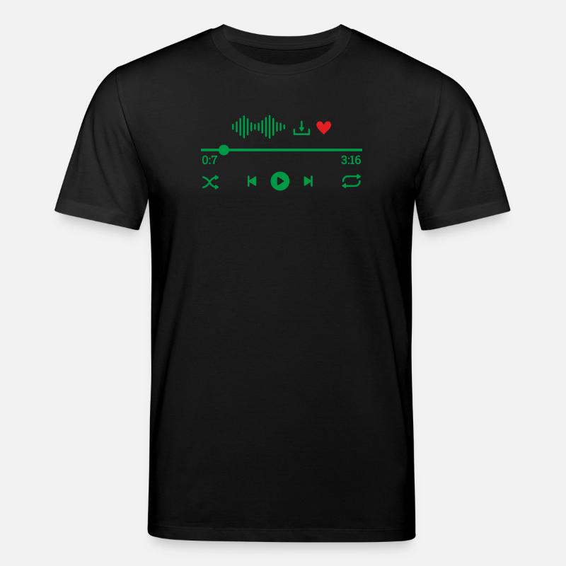 Green Audio Wave Pulse - Stanley/Stella CREATOR Unisex Organic T-Shirt - black