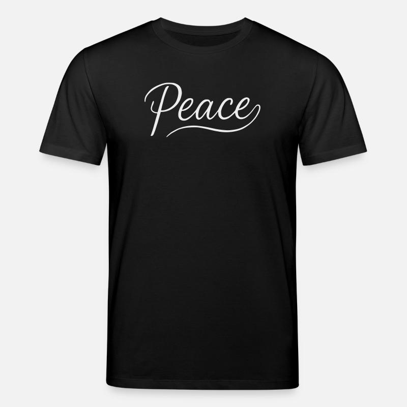 Police cursive Peace Lettering - T-shirt bio CREATOR Stanley/Stella Unisexe - noir