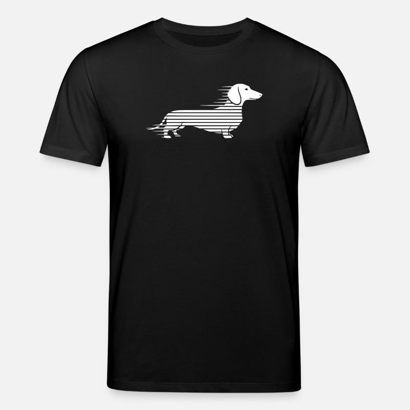 Teckel rayé en course - T-shirt bio CREATOR Stanley/Stella Unisexe - noir