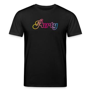 Party Flourishes Celebrate Colorful Rainbow Silhouette Fun - Stanley/Stella CREATOR Unisex Organic T-Shirt - black - Front - Alina (178cm) & Michal (187cm)