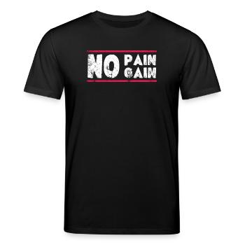 No Pain No Gain – Fitness Motivation Design - Stanley/Stella Unisex Bio-T-Shirt CREATOR  - Schwarz - Vorne - Alina (178cm) & Michal (187cm)