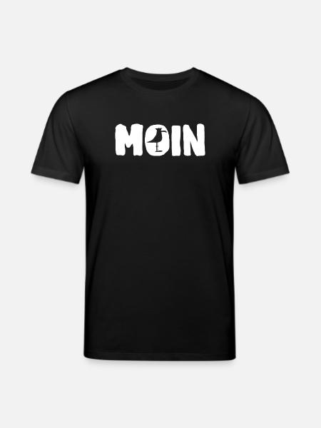 Mondsilhouette mit Pinguin - Stanley/Stella Unisex Bio-T-Shirt CREATOR - Schwarz