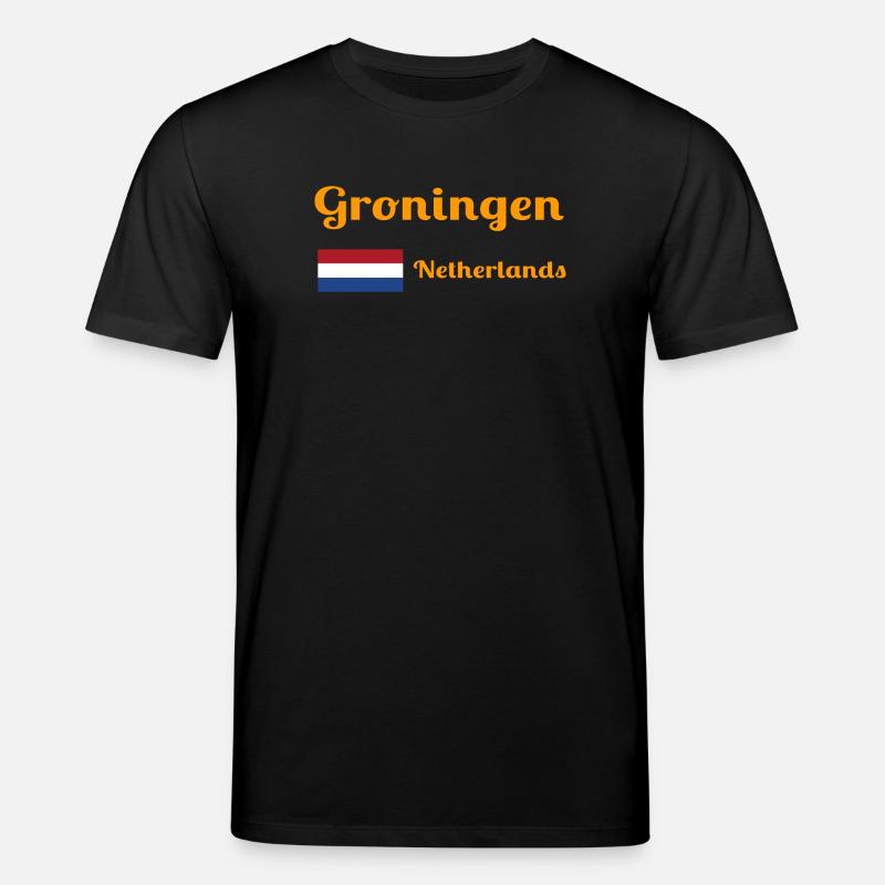 Groningue, Pays-Bas - Imprimés élégants - T-shirt bio CREATOR Stanley/Stella Unisexe - noir