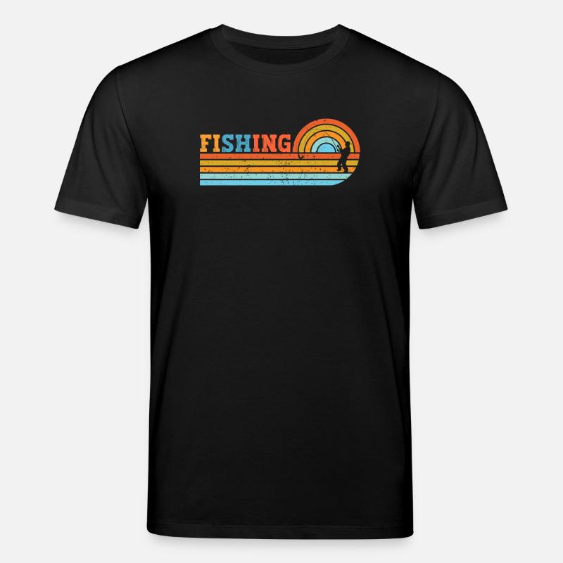 Pêcheur en bande soleil rétro - T-shirt bio CREATOR Stanley/Stella Unisexe - noir